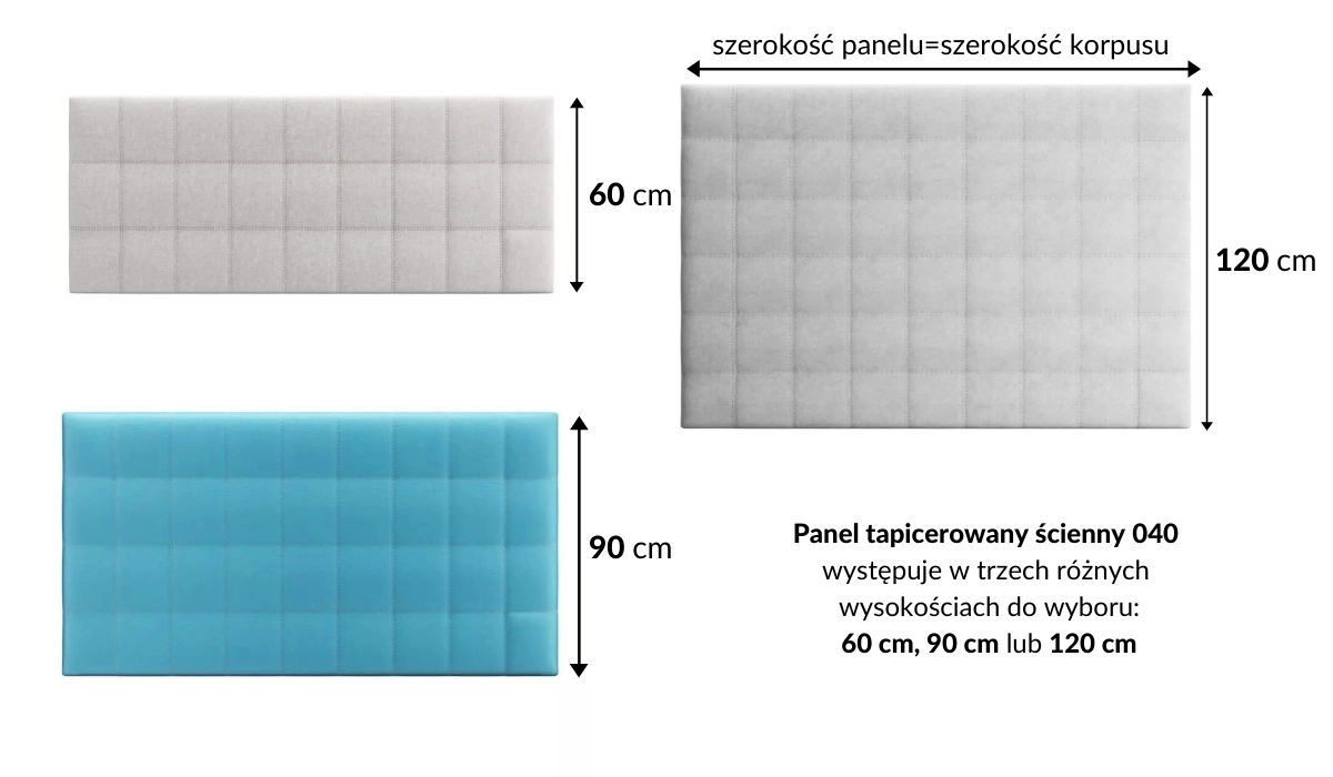 Wymiary panelu tapicerowanego 040 M&K Foam Koło